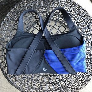 Lululemon Bra Size 6 Black Blue.